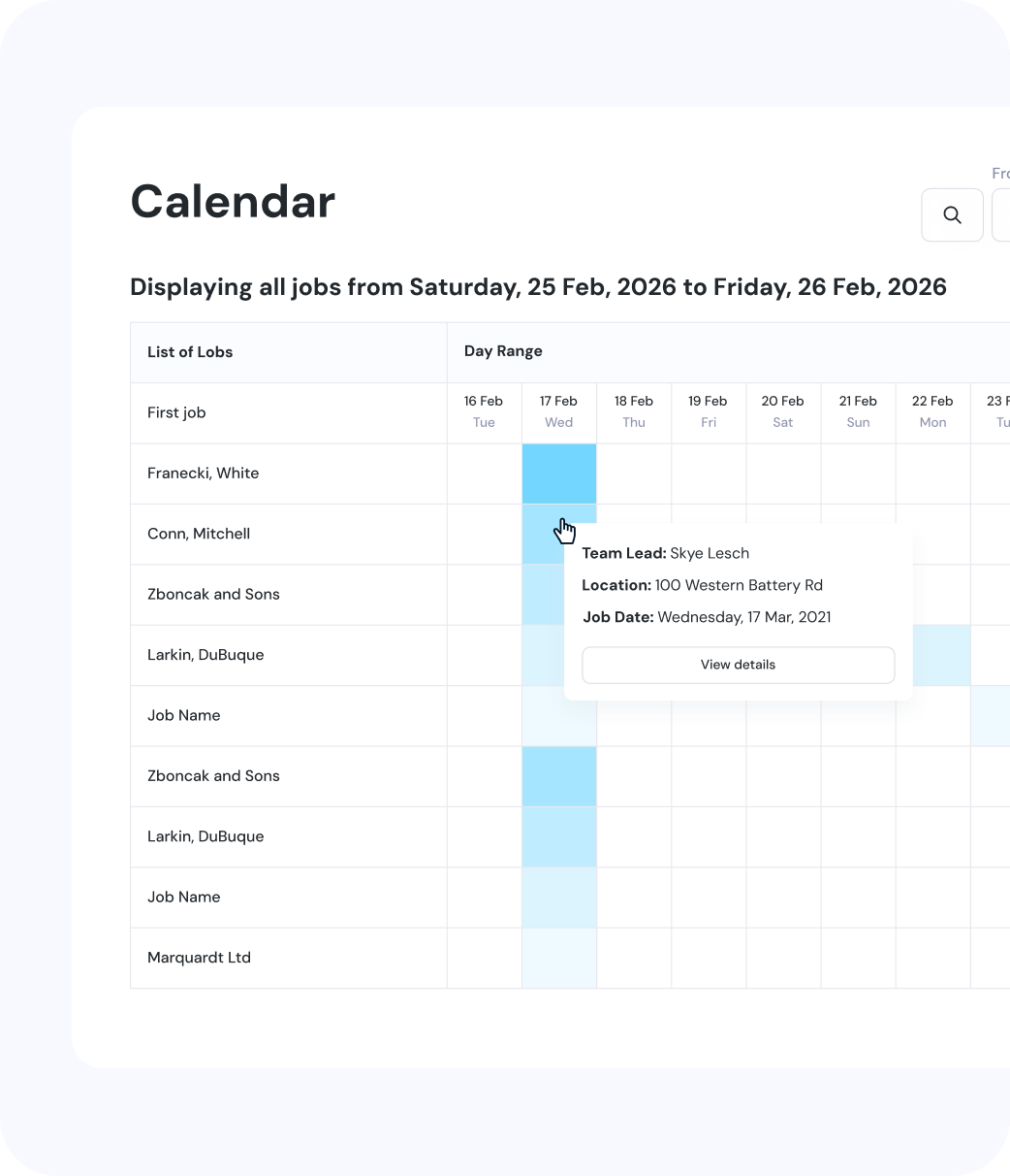 Job Planning & Scheduling