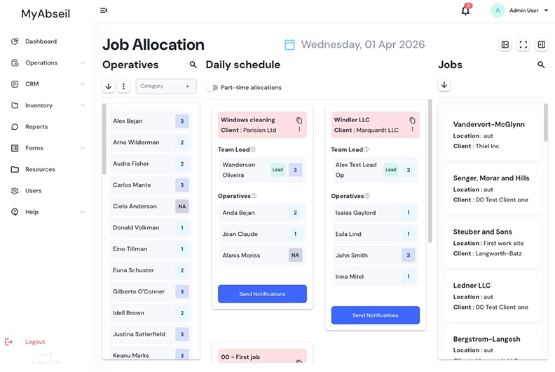 MyAbseil operations platform dashboard