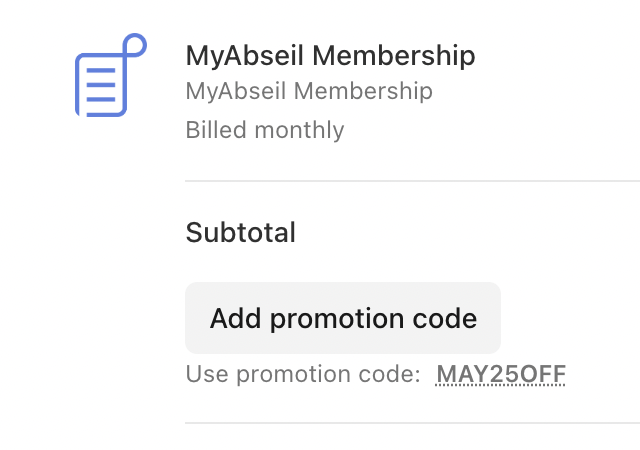 Add promotion code field in billing